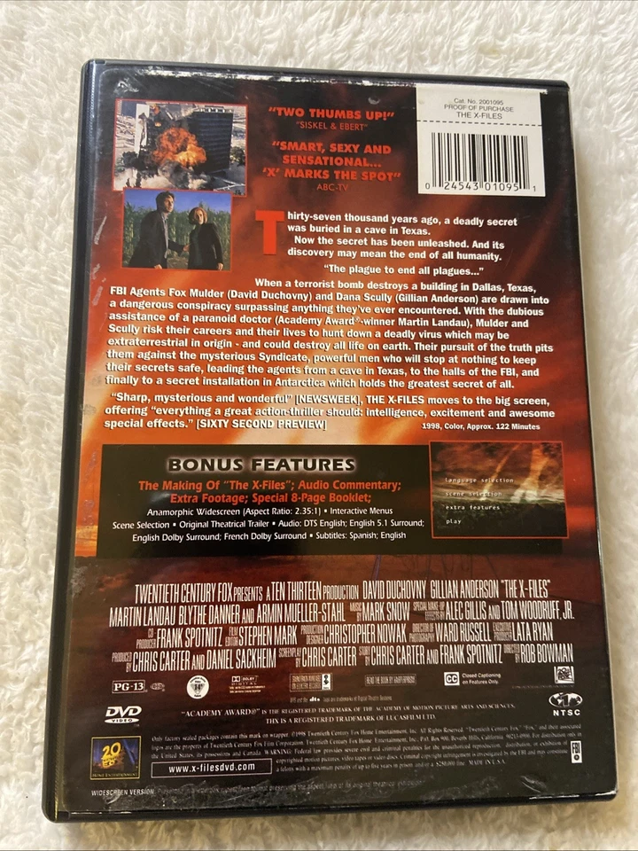 The X-Files Fight the Future DVD Enhanced Widescreen Booklet 2001 Sci Fi - Image 3 of 4