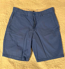 Old Navy Men's Blue Chino Shorts Cotton Slim Fit Flat Front Zip Slash Pockets
