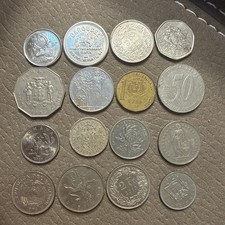 Lot of 16 World Coins Mixed Countries Foreign Coin Collection