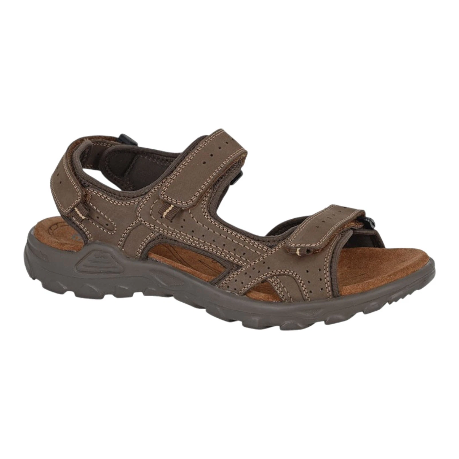 Mens Roamers Leather Sports Sandals Brown Hiking Triple Touch Fastening UK 6-13