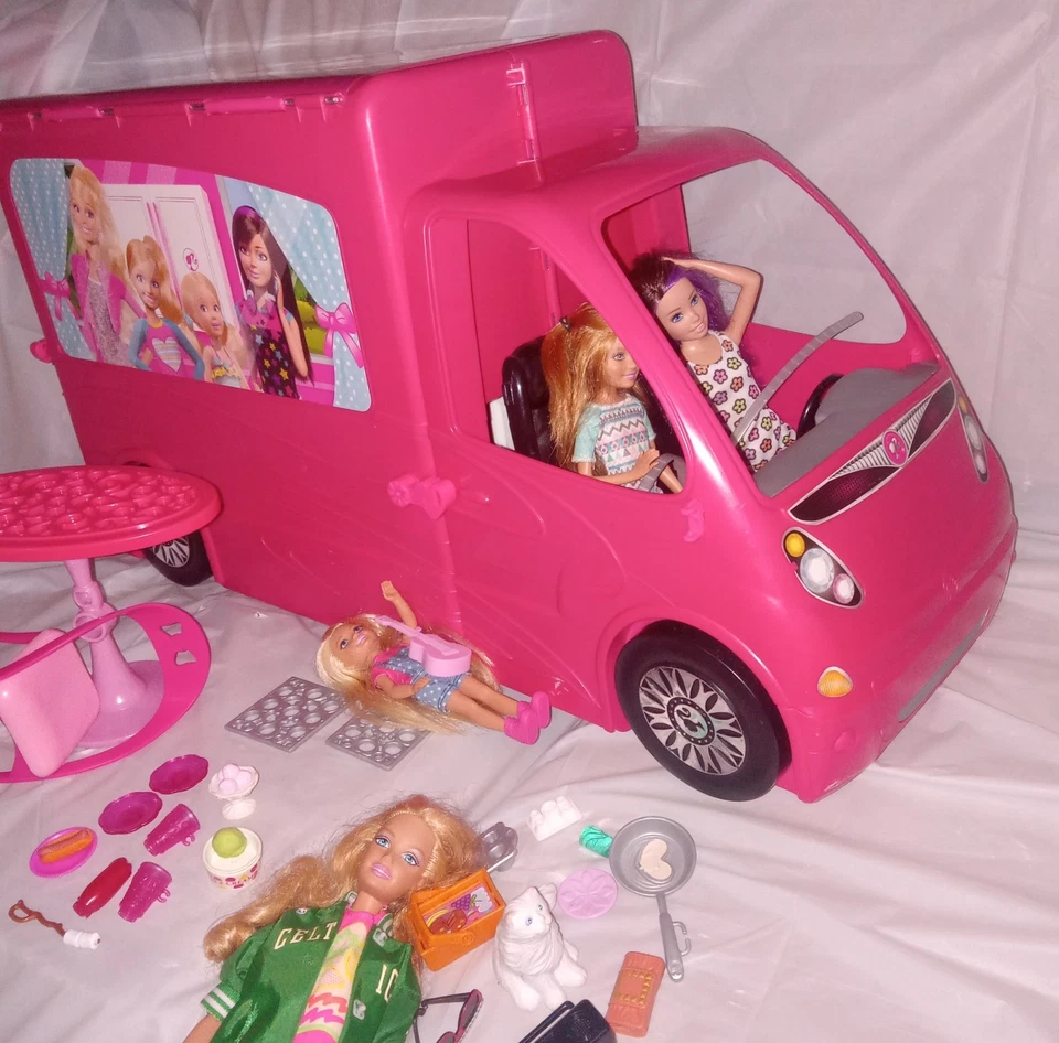 Casa rodante Big Barbie Sister Life in the Dream House cámper autocaravana muñecas rosas Foto 3 de 4