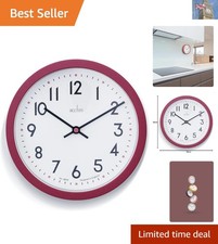 Acctim Kitchen Time Wall Clock Timer Quartz Retro Style Domed Glass Cream 20cm