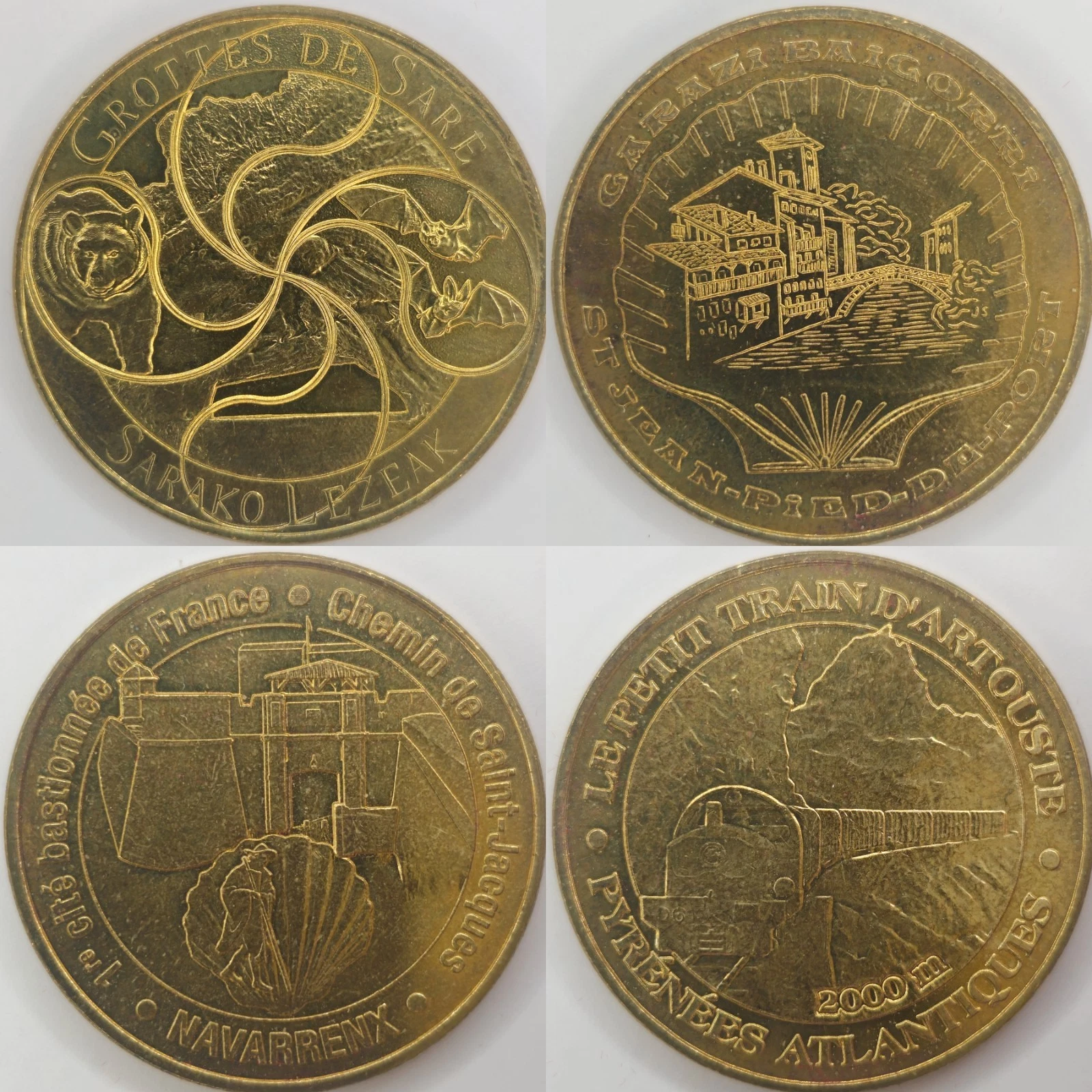 Pyrénées-Atlantiques 64 - Lot Jetons Touristiques Médailles Monnaie de Paris