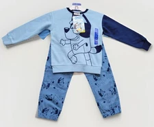 Bluey 3 piece set jeans sweatshirt t-shirt boys size Medium 7 blue
