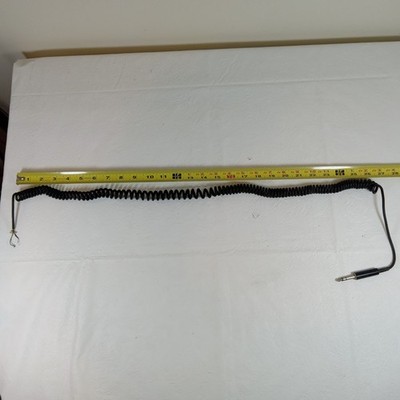 Coiled Cable 1/4'' TS Mono Jack to Raw End ~28'' for Instrument Repair DIY