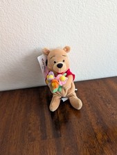 Disney Store Winnie The POOH Bouquet Flower 1999 Mini Bean Bag Plush Vintage New