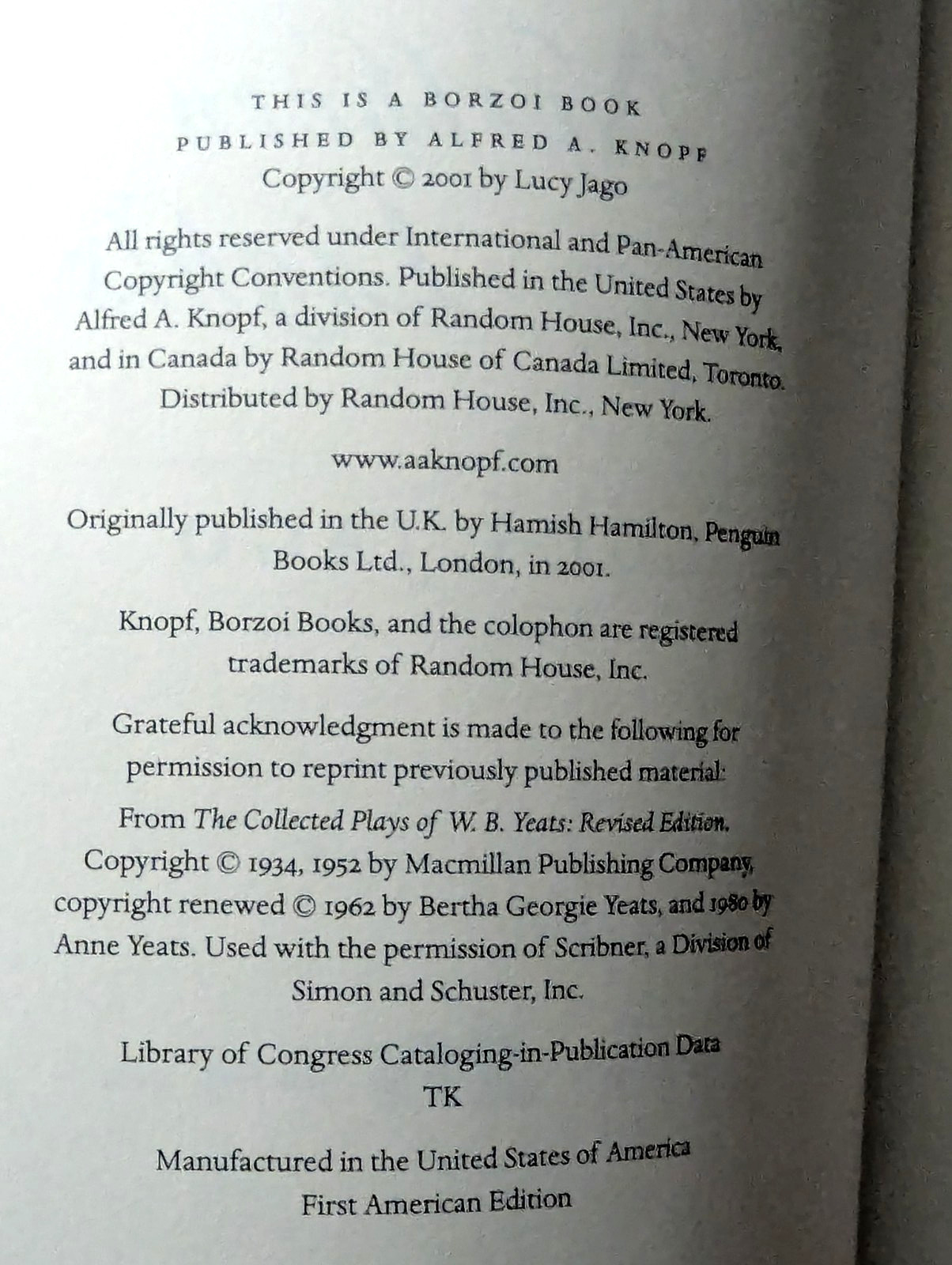 THE NORTHERN LIGHT Lucy Jago, Advance Reader's Edition, Collector's Ed, 2001