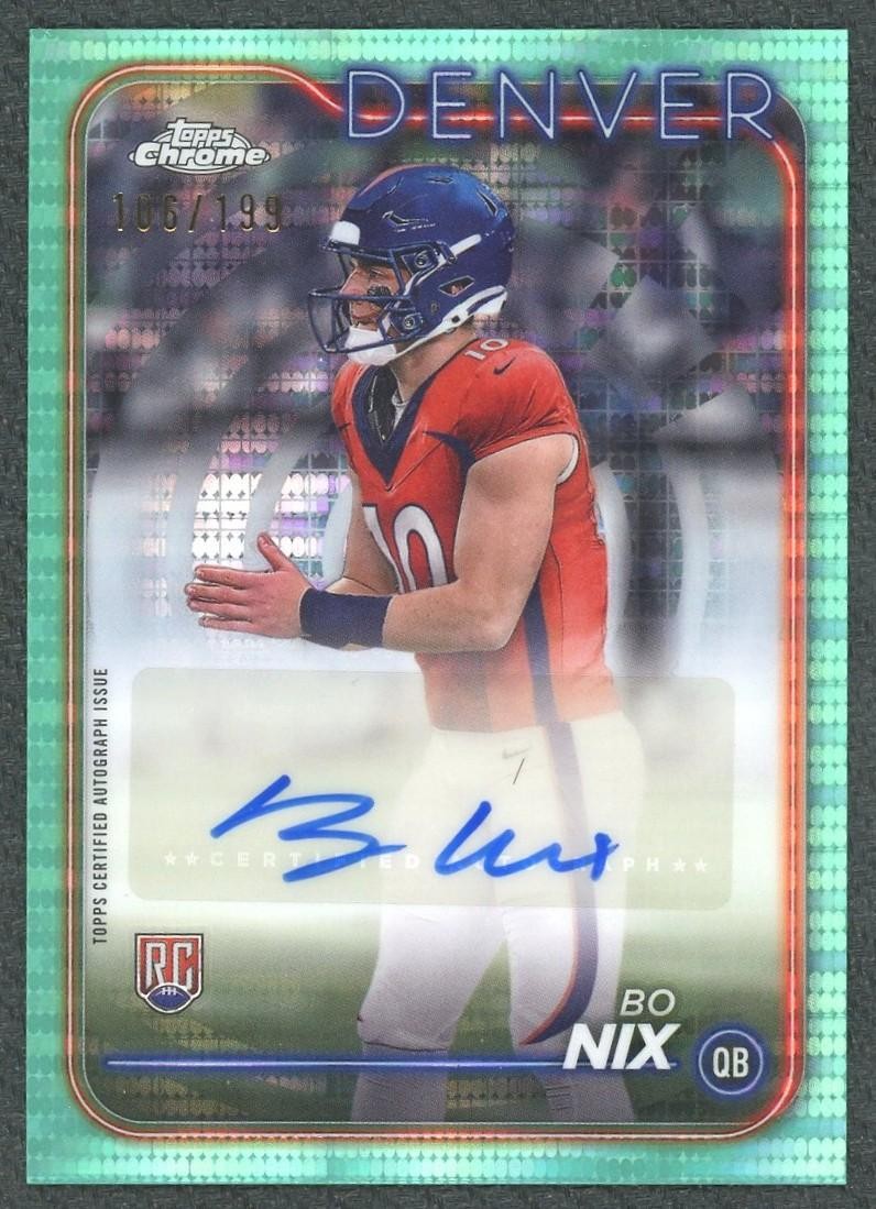 2024 Topps Chrome Bo Nix Aqua Sonar Auto /199