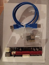 PCI-E 1x to 16x Powered USB3.0 GPU Riser Extender Adapter Card 4pin Molex, 15pin