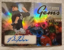 2025 Leaf Metal 1st Round Gems Ben Hess #RH-BH1 /35 Silver Prismatic Auto