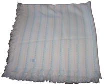 UNISEX BABY BLANKET ACRYLIC WEAVE WOVEN FRINGE FRINGED PASTEL STRIPE ITALIAN