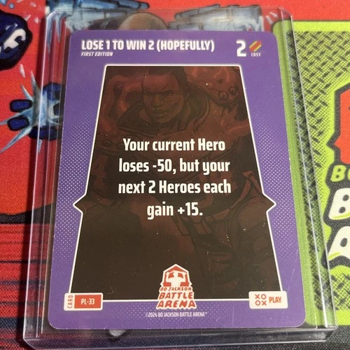 Bo Jackson Battle Arena Alpha Series Purple Play Cards PL-33 Lose 1 to Win 2