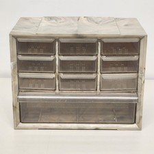 Akro Mils PM15 Storage Organizer 10 Drawer Swirl Plastic Cabinet 9.75" Vintage