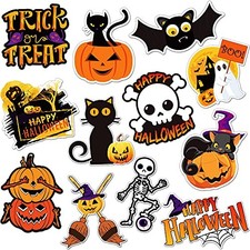12 Pcs Halloween Magnetic Stickers Pumpkin Magnet Stickers Bat Decals
