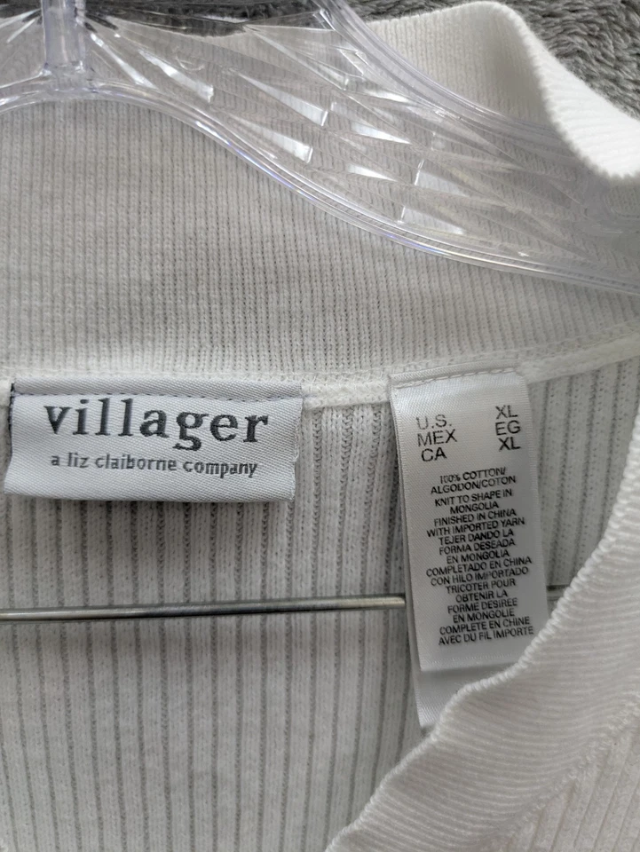 Suéter Top Tejido Acanalado Para Mujer XL Cuello en V Preppy Informal Foto 2 de 4