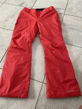 Columbia Mens L Bugaboo V Waterproof Ski Snowboard Pants Red Omni-Tech Insulated