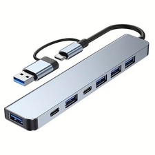 7 in 1 USB C Adapter Hub USB 3.0 Splitter Aluminum Alloy