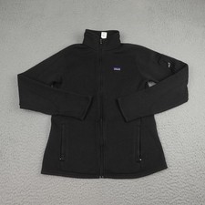 Patagonia Jacket Womens Medium Black Full Zip Knit Fleece Sleeve Pocket Outdoor