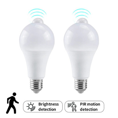 1 pc E27 12W Radar Motion Sensor LED Bulb 220V for Stairs & Home Lighting