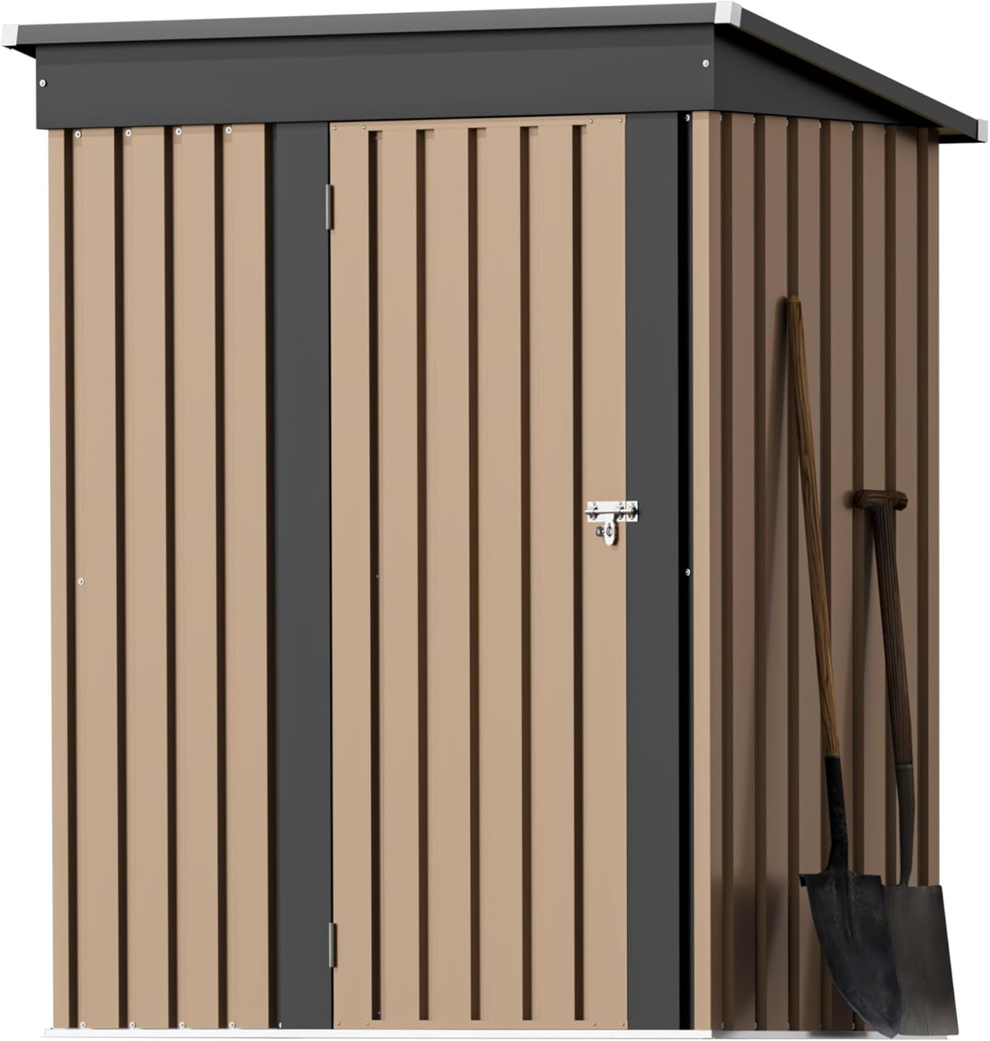 5x3FT Metal Outdoor Storage Shed with Lockable Doors for Bikes & Garden