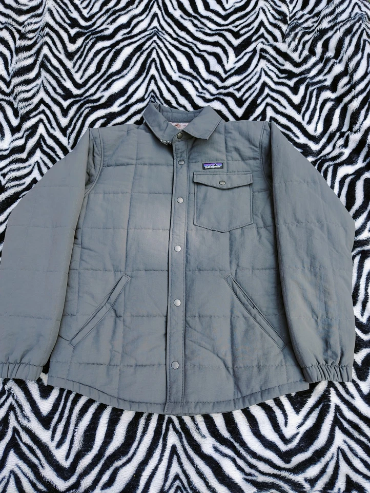 Patagonia Quilted Insulated Shacket Work Coat Jacket Boys XL 14 Youth Forge Gray - Image 4 of 4