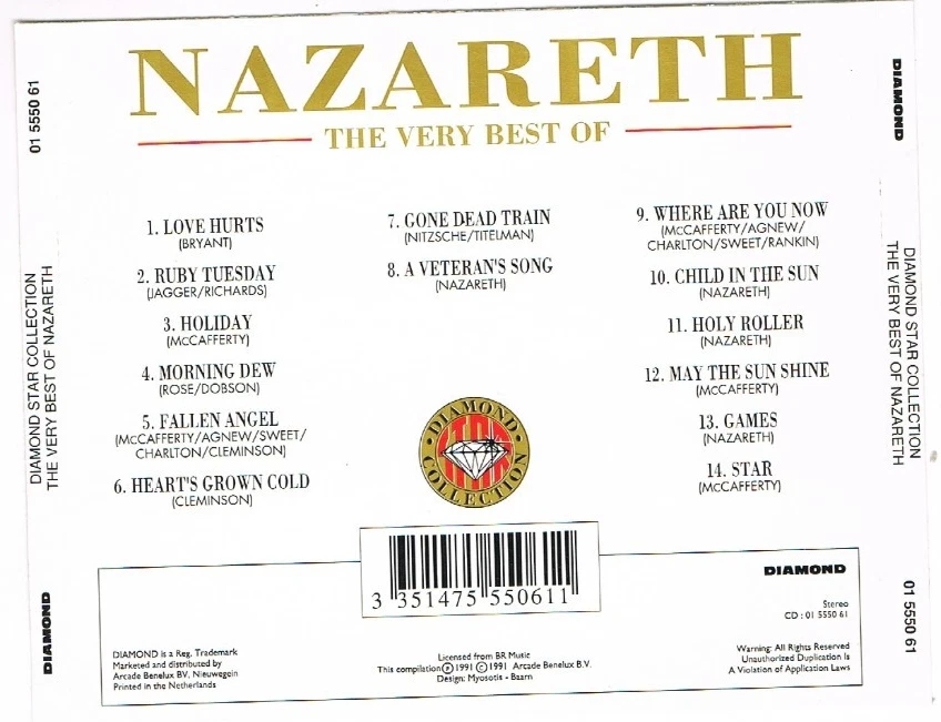 CD - NAZARETH - THE VERY BEST OF - DIAMOND COLLECTION - dutch Press - Bild 3 von 3