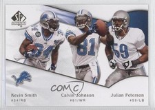 2009 SP Authentic Kevin Smith Calvin Johnson Julian Peterson #185 HOF 0a1