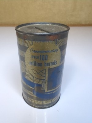 Pabst Blue Ribbon Tin Bank Can 100 Million Barrel Commemorative PBR Beer