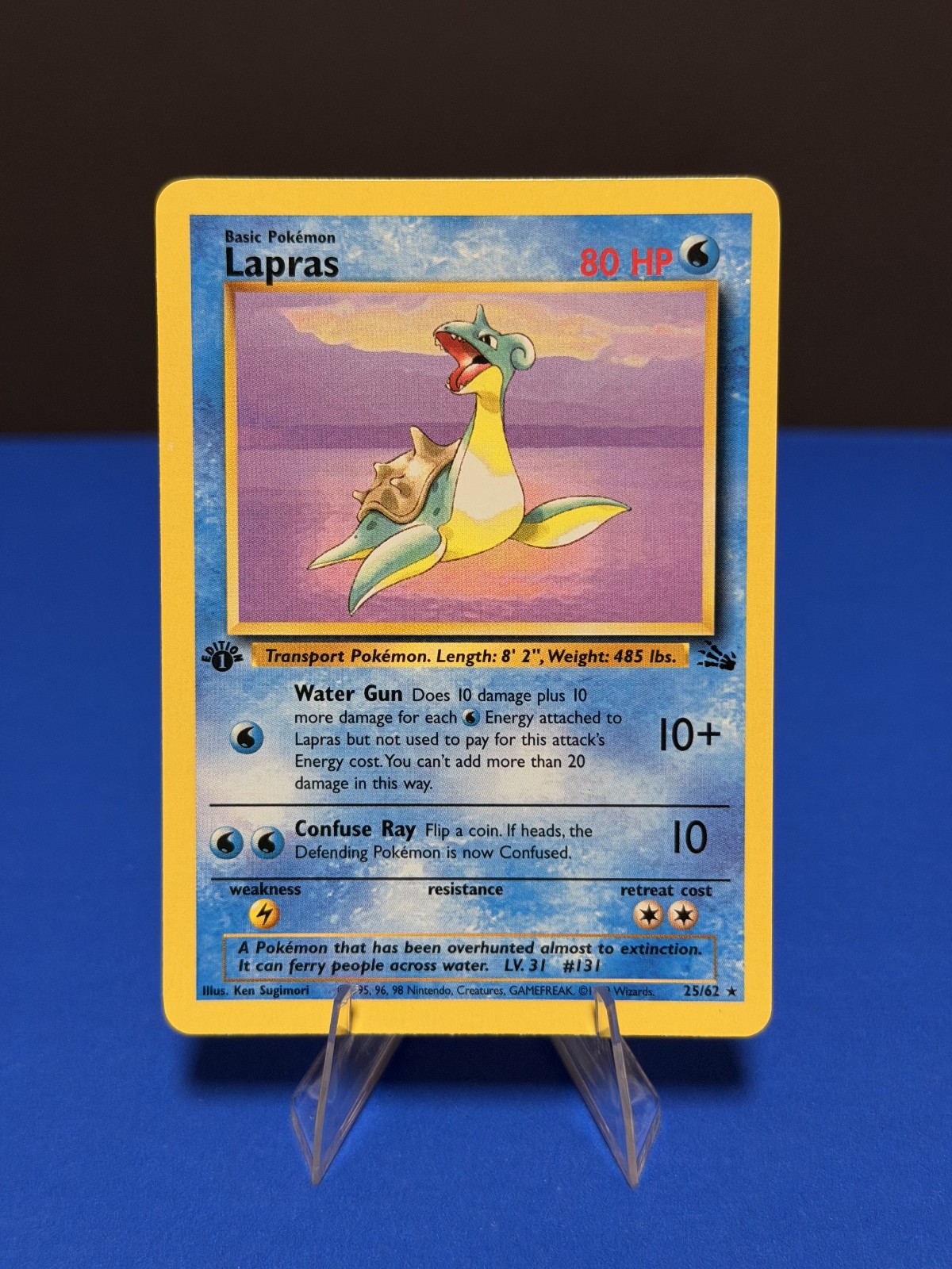 Pokemon Lapras 25/62 Fossil 1st Edition Non Holo - NM