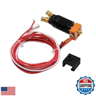 24V 2 in 1 Out Dual Color Hotend Extruder Brass Nozzle 0.4mm Print Head w/Sil