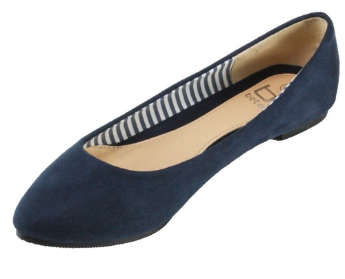 Zapatos planos Betani Bea-1 de gamuza sintética con punta para mujer - Imagen 12 de 16
