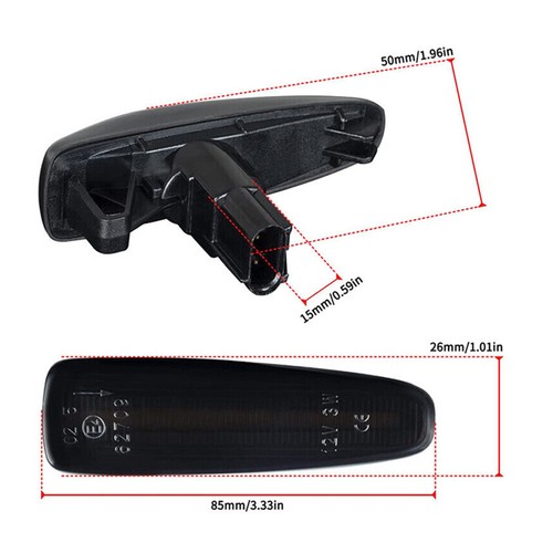 For Mitsubishi Lancer EVO X Mirage Smoked Lens Dynamic Signal Side Marker Light - Picture 7 of 9