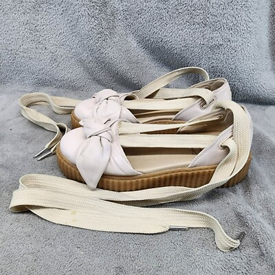 Fenty Puma Shoes Womens Size Tan Bow Creeper Sandals