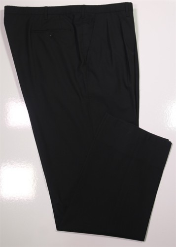 Battistoni Bespoke Black Wool Button-Fly Dress Pants Trousers 42x32