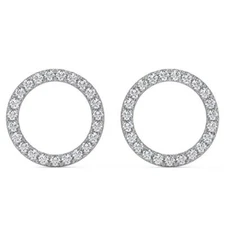 VS .25Ct Circle Diamond Earrings in White, Yellow, or Rose Gold Lab Grown