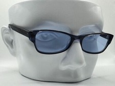 Vintage Y2K Eyeglasses NOS Mini Cat Eye Style Monochrome Blue Made in Germany