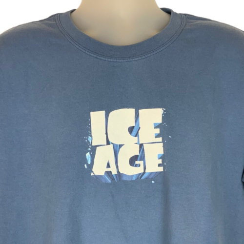  T-Shirt Ice Age Film Blockbuster Promo Herren XL blau Baumwolle Gildan 2002 Y2K - Bild 1 von 9