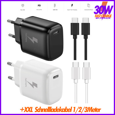 Super Fast Charge 30W Usb C Adapter Ladekabel passendzu Samsung Galaxy Tab Handy