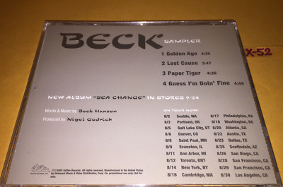 Beck CD sampler 4 hits Golden Age Lost Cause Paper Tiger Guess Im Doin Fine