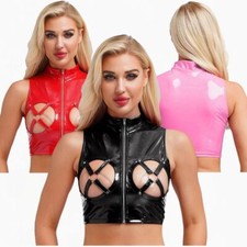 Women Lingerie Buister Waistcoat Rave Crop Tops Gothic Vest Corset Clubwear