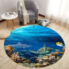3D Turtle Shark ZHUA579 Game Non Slip Rug Mat Photo Carpet Zoe