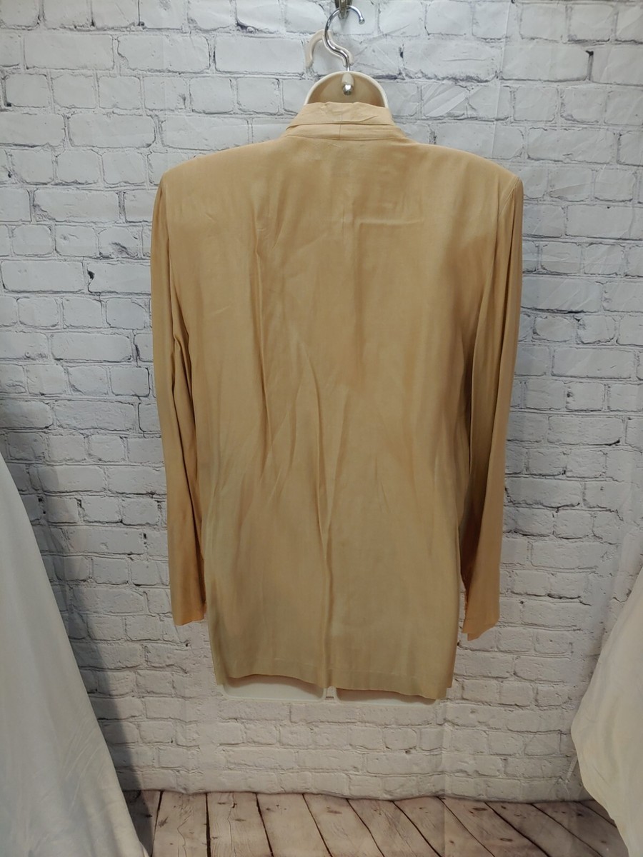 Yoshi VINTAGE Women's Size Medium Beige One Button Jacket Blazer