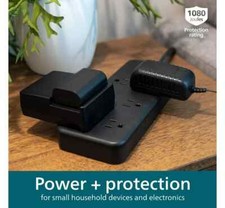 Philips 6-Outlet Surge Protector Black 8 Feet Cord