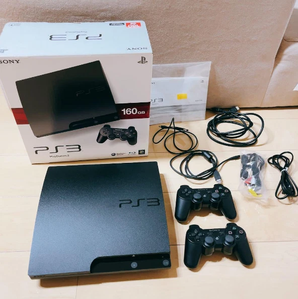 Sony PlayStation 3 PS3 160GB Black Game Console - 2 Controller Full Box F/S