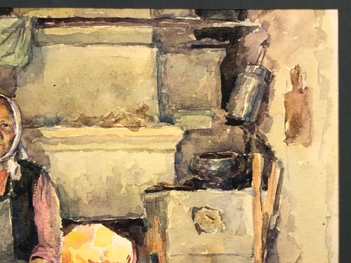 Original Aquarell Malerei Oma Matryona Unikat Signiert Zhurov E.P. Russland 1991 - Bild 5 von 24