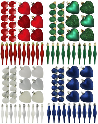 10 TROPFENKUGELN CHRISTBAUMSCHMUCK DEKO GLITZER EISZAPFEN KUGEL