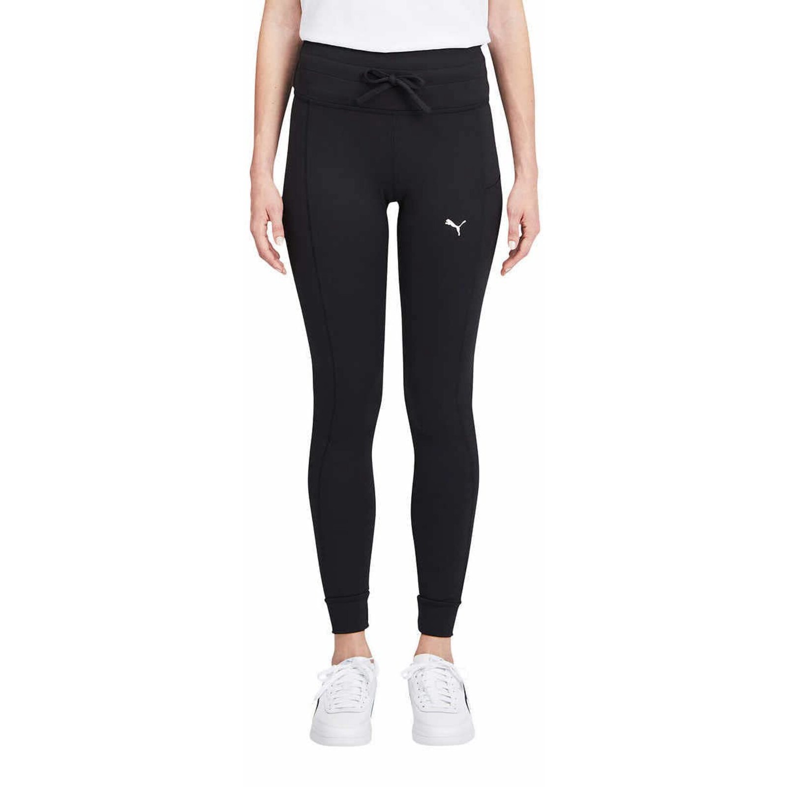 PUMA Ladies' Drawstring fusion tight with pockets: Black - Size M- NWT