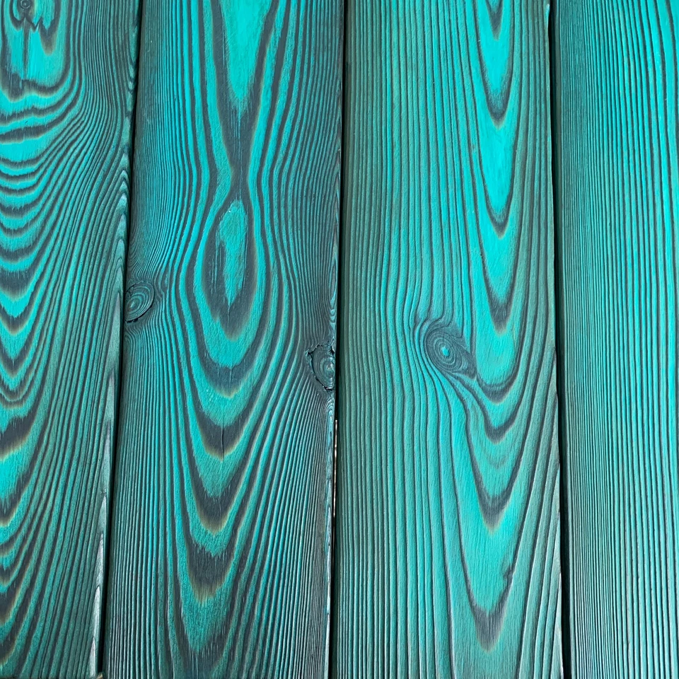 Industrial Style Console Table / Desk with Hairpin Legs Yakisugi Wood - Image 2 of 4