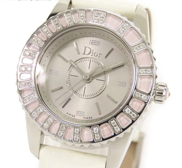 Montre à quartz cristal Dior CD112111 FN9205 lunette diamant coque avec boîte