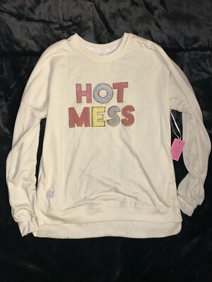 Simply Southern HOT MESS Sweatshirt  Small Soft Pullover Pockets NEW